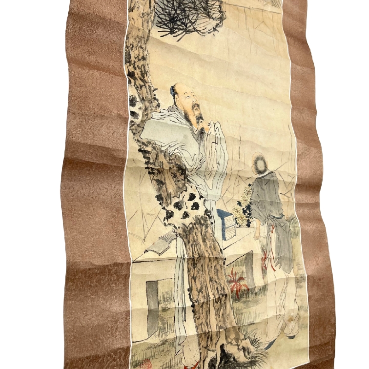 Artwork by Hua Zeyu, CHINESE INK AND COLOR PAINTING FIGURES AND PINE, Made of CHINESE INK AND COLOR PAINTING