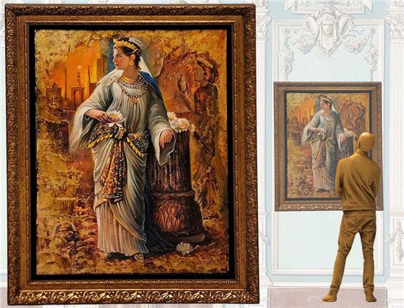 Persian Oil On Canvas Of ' Atossa ' Signed By Hojat Shakiba by Hojat Shakiba