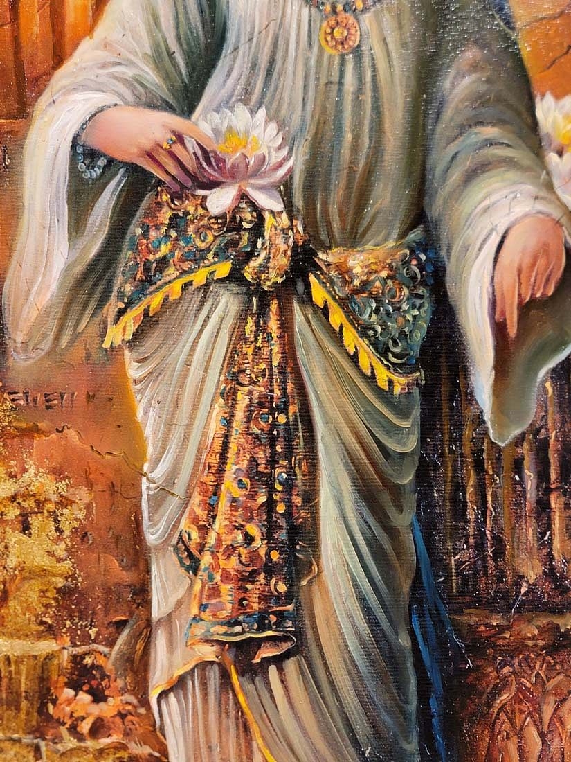 Artwork by Hojat Shakiba, Persian Oil On Canvas Of ' Atossa ' Signed By Hojat Shakiba, Made of oil on canvas