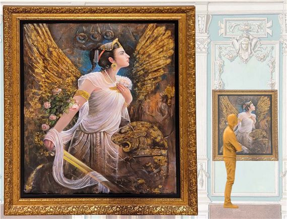 Persian Oil On Canvas Of ' Noble Commander ' Signed By Hojat Shakiba by Hojat Shakiba