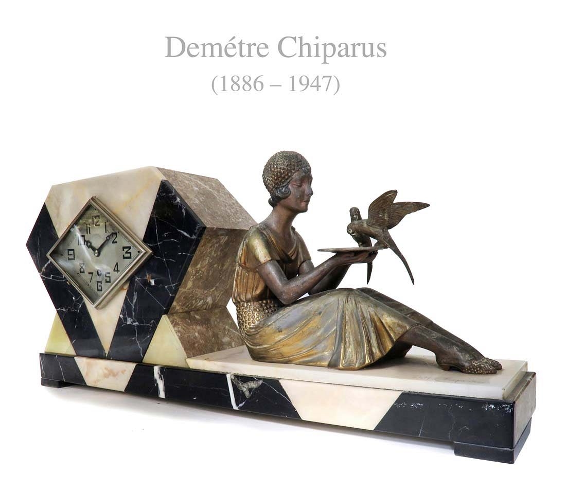 French Art Deco | Chiparus, French Art Deco Clock C.1920s (Circa 1920s ...