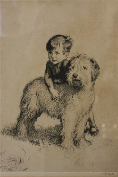 James Henry Dowd (1883-1956) A boy and his dog by James Henry Dowd