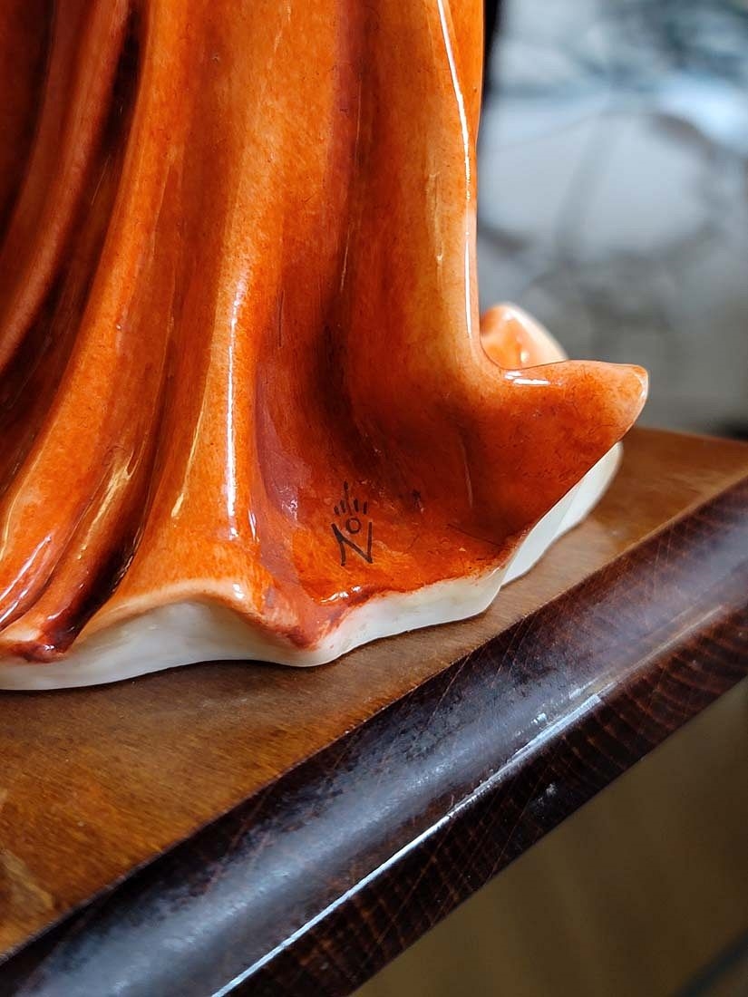 Artwork by Giuseppe Armani, Gypsy Tambourine Dancer, A Large Very Rare Capodimonte G. Armani Signed Sculpture, Made of hand painted porcelain figurine