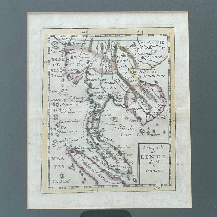 Pierre Duval | 1682年地图泰国和东南亚 ORIGINAL 1682 MAP OF THAILAND AND SE ASIA ...