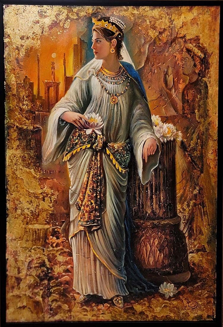 Artwork by Hojat Shakiba, Persian Oil On Canvas Of ' Atossa ' Signed By Hojat Shakiba, Made of oil on canvas