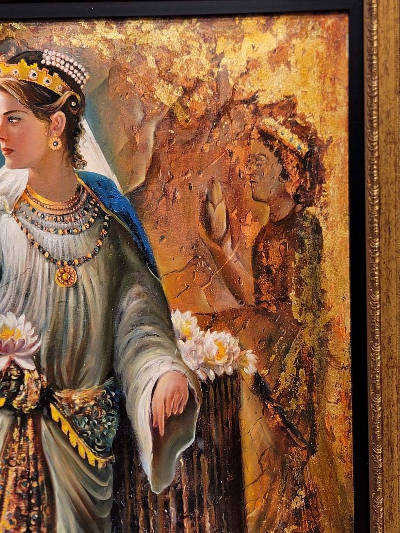 Artwork by Hojat Shakiba, Persian Oil On Canvas Of ' Atossa ' Signed By Hojat Shakiba, Made of oil on canvas