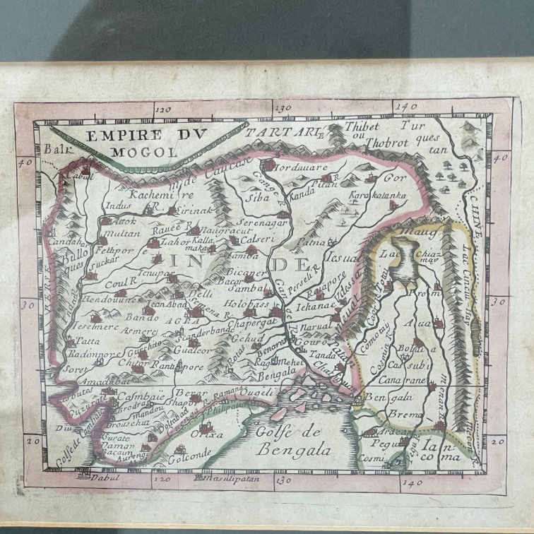 Pierre Duval | 1682年地图莫卧儿帝国 ORIGINAL 1682 MAP OF THE MUGHAL EMPIRE ...