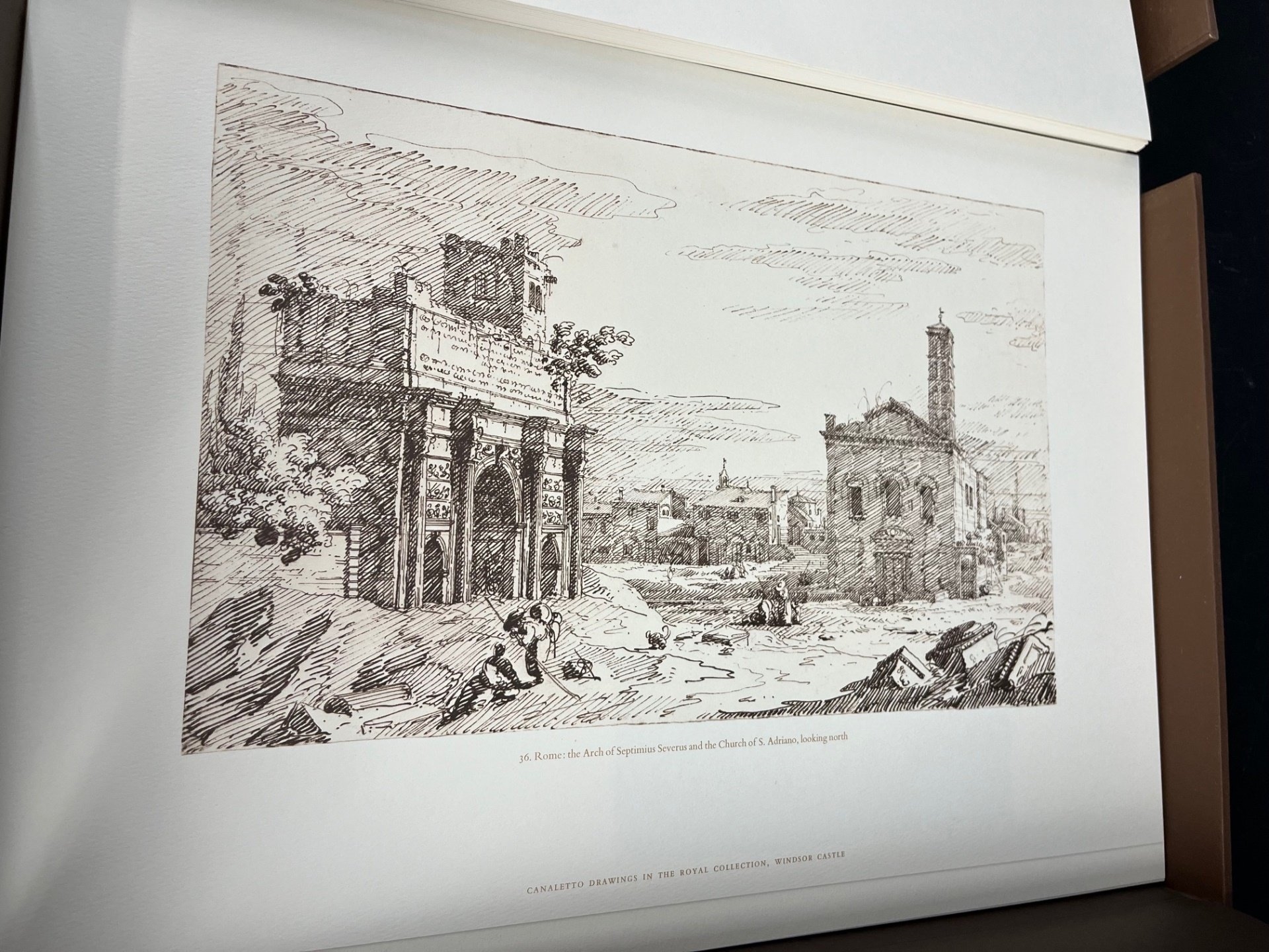 Artwork by Canaletto, Fifty Drawings By Canaletto, The Queen's Collection at Windsor Castle, Made of Oversized leather