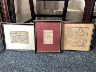 A Pieter Van Den Keere (Miniature Speed) engraved map of Sussex - Thomas Badeslade