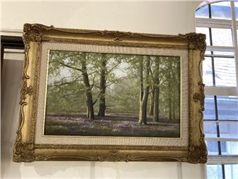 Peter Symonds (20th century) bluebells in a beechwood - Peter Symonds