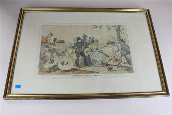 George Cruikshank (1792-1878) two satirical scenes of ladies and gentlemen by George Cruikshank, 1825