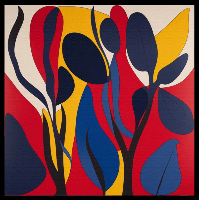 Artwork by Grupa Three Art, Flower Landscape, Made of Acrylic, Canvas