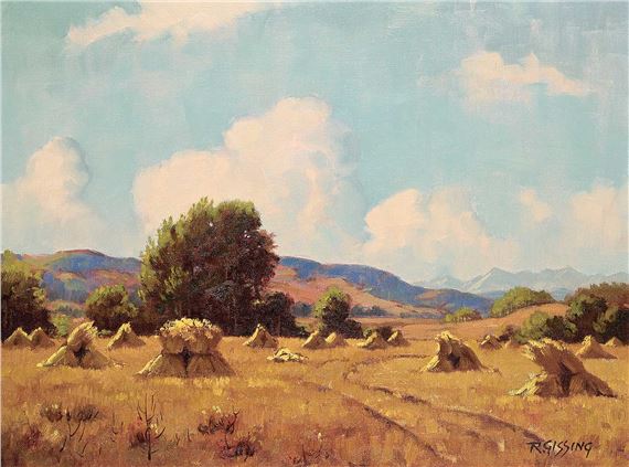 Untitled - Stooks in Fall by Roland Gissing