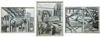 Big Dig Construction Site Triptych - Maria Razika