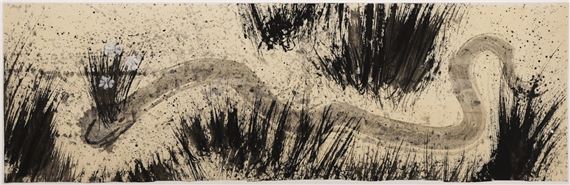 Neil Meitzler ''Wandering Flowers'' 1959 Casein on Paper 10''x32