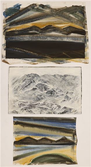 3pc Neil Meitzler 1960's Abstract Landscapes on Canvas 17''x22