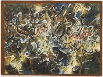 Neil Meitzler ''Autumn'' 1961 Casein on Paper Affixed to Masonite - Neil Meitzler