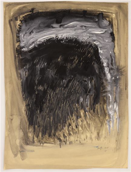 Neil Meitzler ''Grey Abstraction'' 1958 Casein on Paper 20''x14.5 by Neil Meitzler, 1958