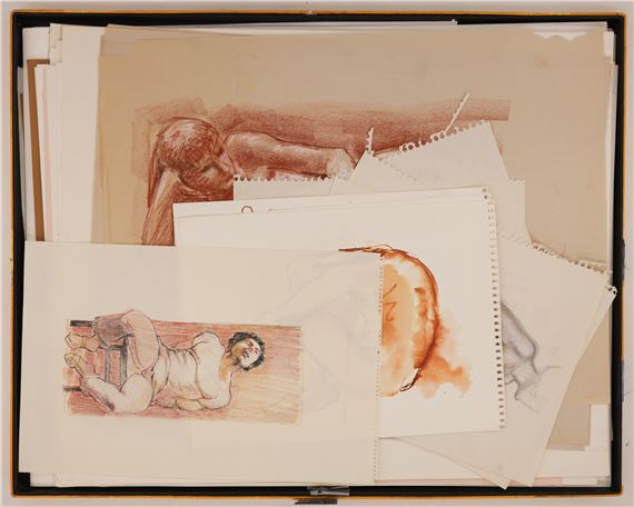 Box Neil Meitzler Conte Crayon Figure Drawings 50pc