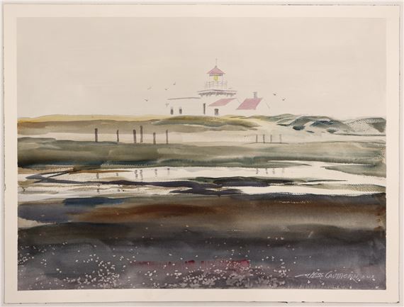 Jess Cauthorn ''Foggy Icon'' (Point no Point) Watecolor on Paper 18''x24 - Jess Cauthorn