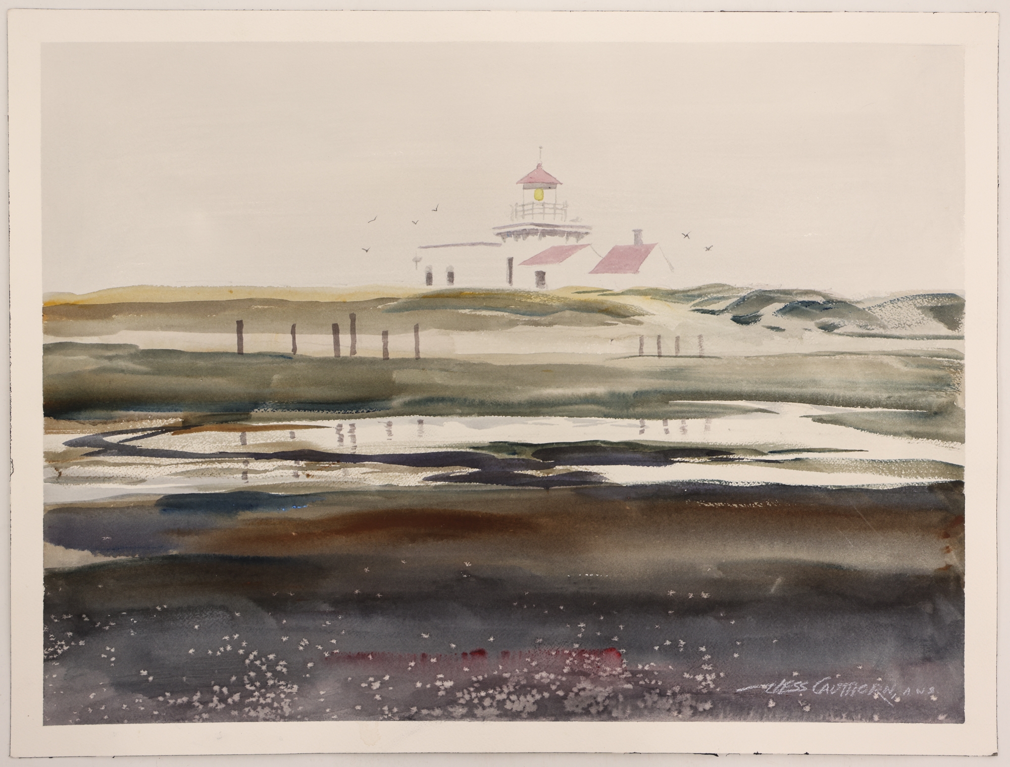 Artwork by Jess Cauthorn, Jess Cauthorn ''Foggy Icon'' (Point no Point) Watecolor on Paper 18''x24, Made of Paper