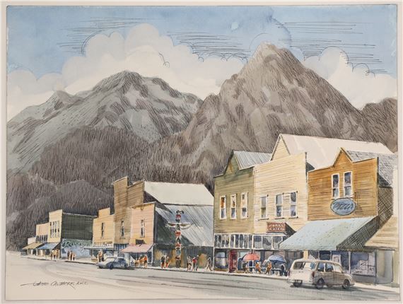 Jess Cauthorn ''Mountain Town'' (Roslyn) Watercolor on Paper 18''x24