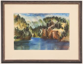 Lucia Wiley ''Spring Rain'' Watercolor Framed 24''x31 - Lucia