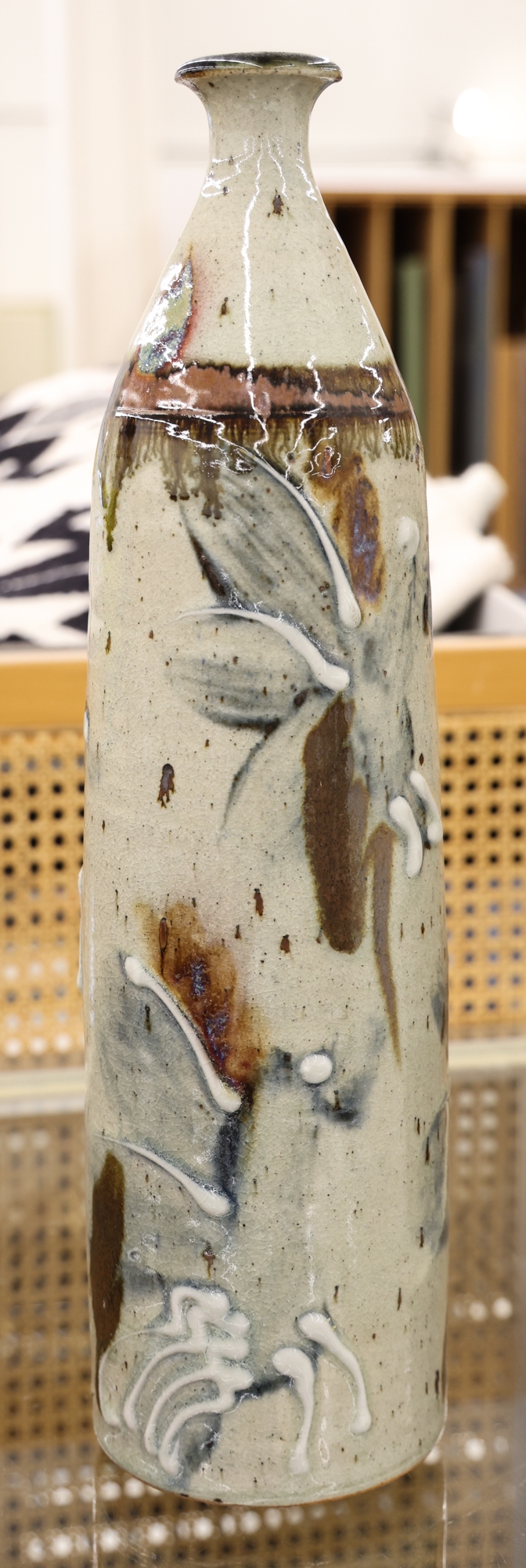 Artwork by Gerald Newcomb, Gerald Newcomb Stoneware Tall Vase 18, Made of Stoneware