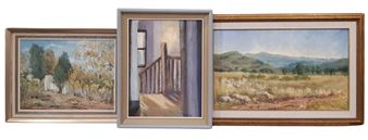 Barbara Poultney - Three  : rural landscapes and interior view, all - Barbara Poultney