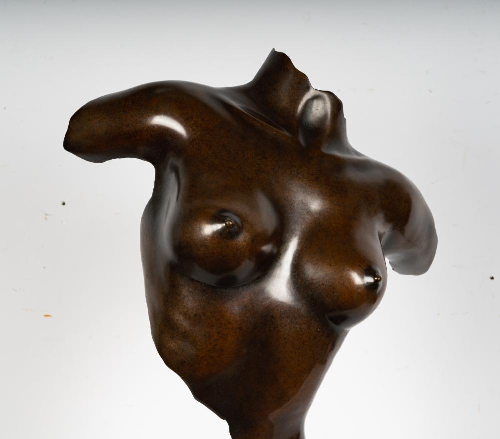 Artwork by Sig De Tonancour, : Female Torso, Made of bronze, mounted