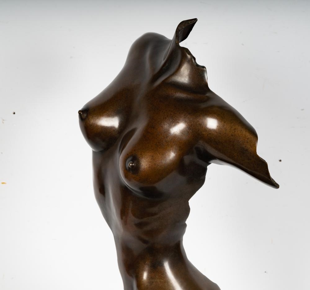 Artwork by Sig De Tonancour, : Female Torso, Made of bronze, mounted