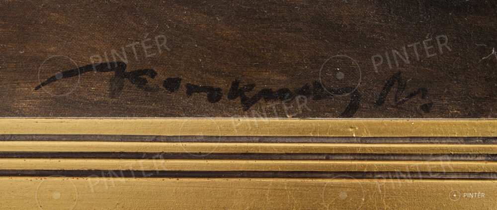 Artwork by Nándor Koroknay, Work At The Iron Factory Of Lenin Coal Works In Diósgyőr, Made of oil, canvas