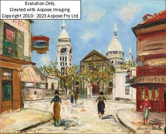円池茂、【朝のノルヴァン街・Hommage a UTRILLO】 円池茂、『朝のノルヴァン街・Hommage a UTRILLO』 池茂、【朝の