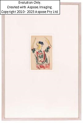 Artwork by Ernst Ludwig Kirchner, Bub mit erhobenen Armen (Boy with raised arms), Made of colored chalk, pencil on laid paper