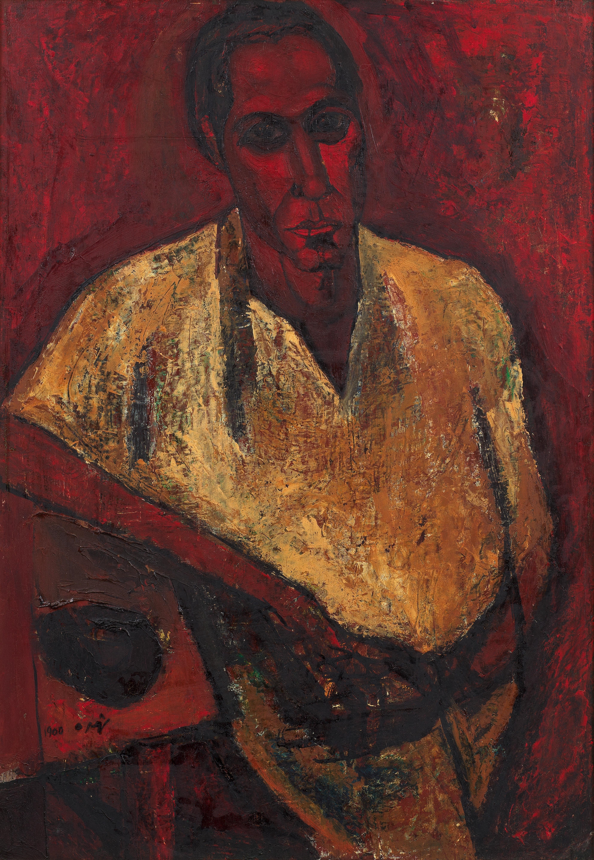 Ibrahim Shahda | Male Portrait (1955) | MutualArt