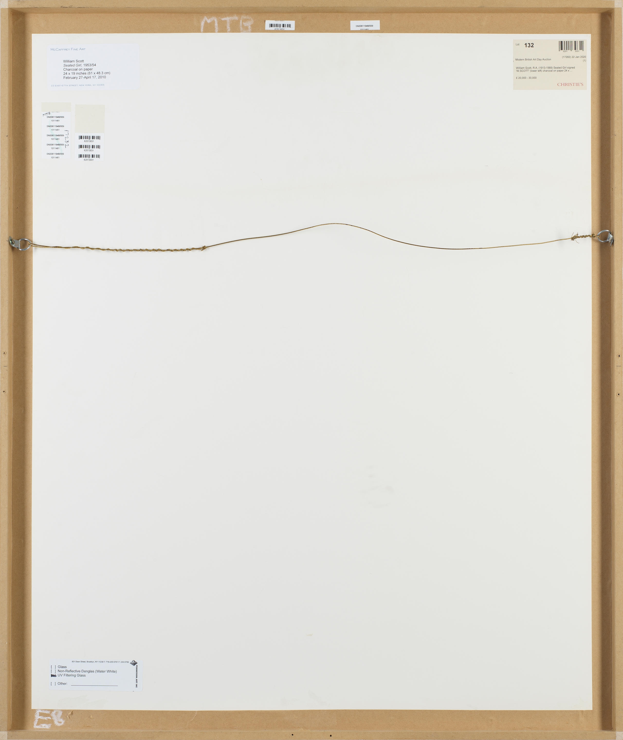 Artwork by William Scott, Seated Girl, Made of charcoal