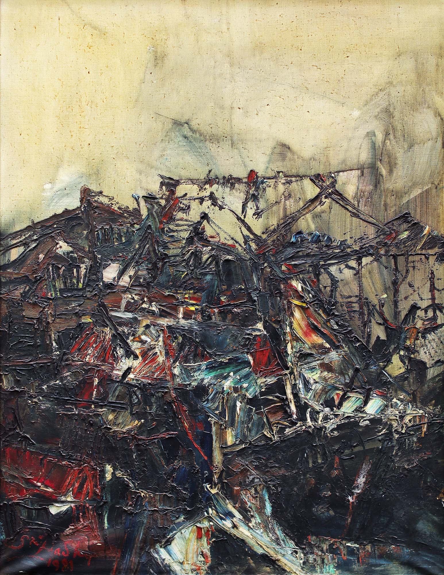 Artwork by Sri Hadhy, SRI HADHY | Village (Perkampungan), 1981, Made of Oil on canvas