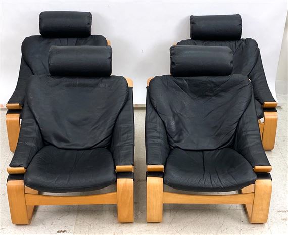 4) KROKEN LOUNGE CHAIRS BY AKE FRIBYTTER by Ake Fribyter, 1970