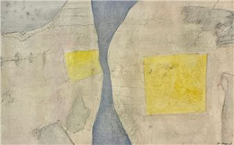 MORNAL (Fernand). "Composition. Gouache on paper, titled on the back, signed on the lower right corner, mounted under a white passe-partout. Size of mat: 30 x 40 cm; subject: 17 x 27 cm - Fernand Mornal