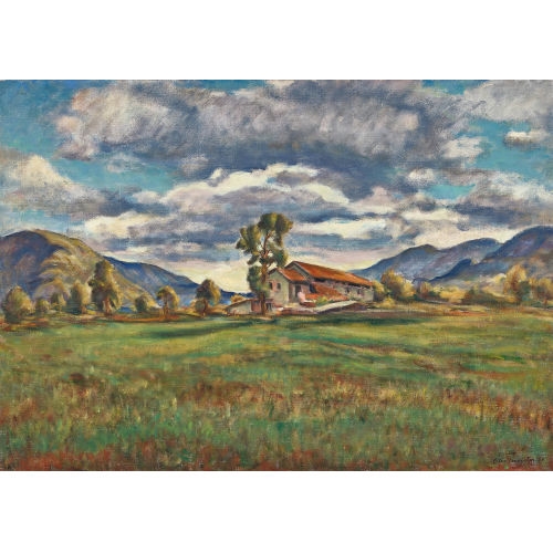 Artwork by Otto Meister, Am Golfplatz, Made of oil on canvas