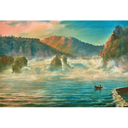 Der Rheinfall bei Neuhausen by Swedish School, 19th Century