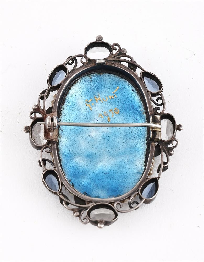 George Hunt | GEORGE HUNT; ENAMEL OVAL BROOCH; 1930 (1930) | MutualArt