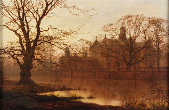 An Autumn Sunset by Louis Hubbard Grimshaw, dated 1898
