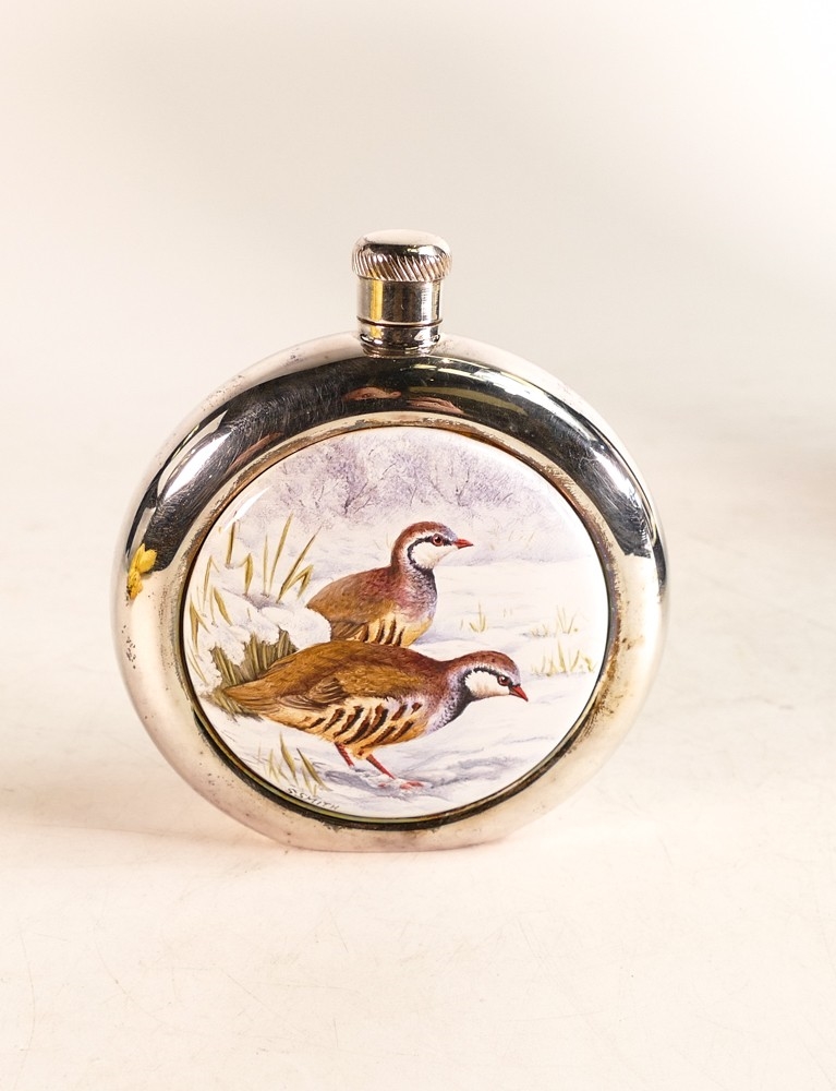 Stephen Smith | Moorcroft enamel and silver Red Legged Partridge hip ...