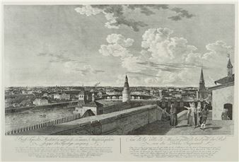 Vue de la ville de Moscou prise de la droite du bal co du palais imperial - Matthias Gottfried Eichler