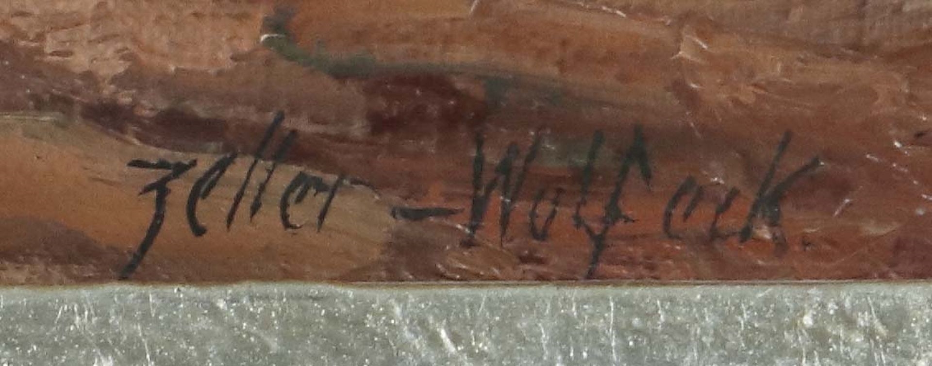 Artwork by Wolfgang Zeller, Uferpartie am Bodensee, Made of oil/canvas