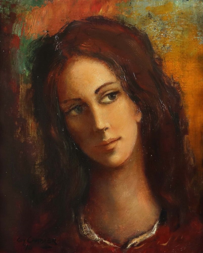 Artwork by Cambier Guy, Damenporträt, Made of oil/canvas