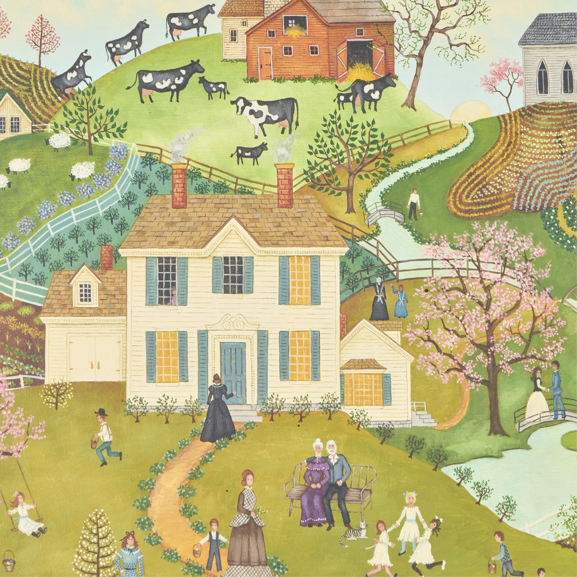 Linda Nelson Stocks | Linda Nelson Stocks Folk Art Painting (1984 ...