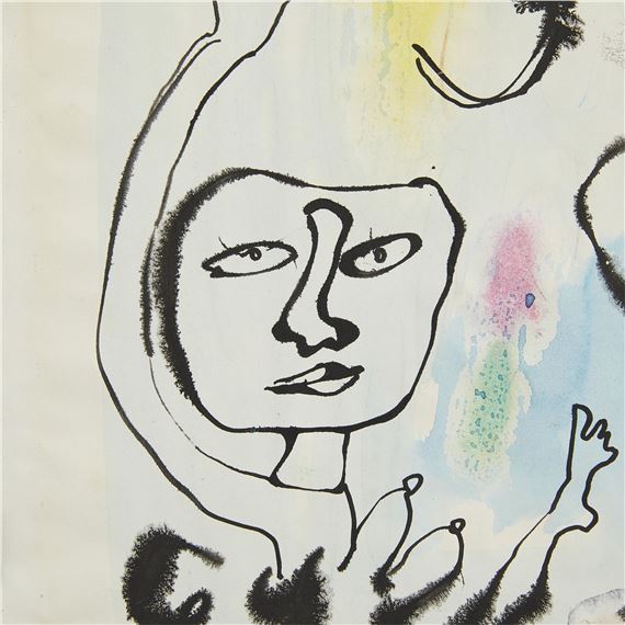Norris Embry | 2 Norris Embry Abstract Figural Paintings (1966) | MutualArt