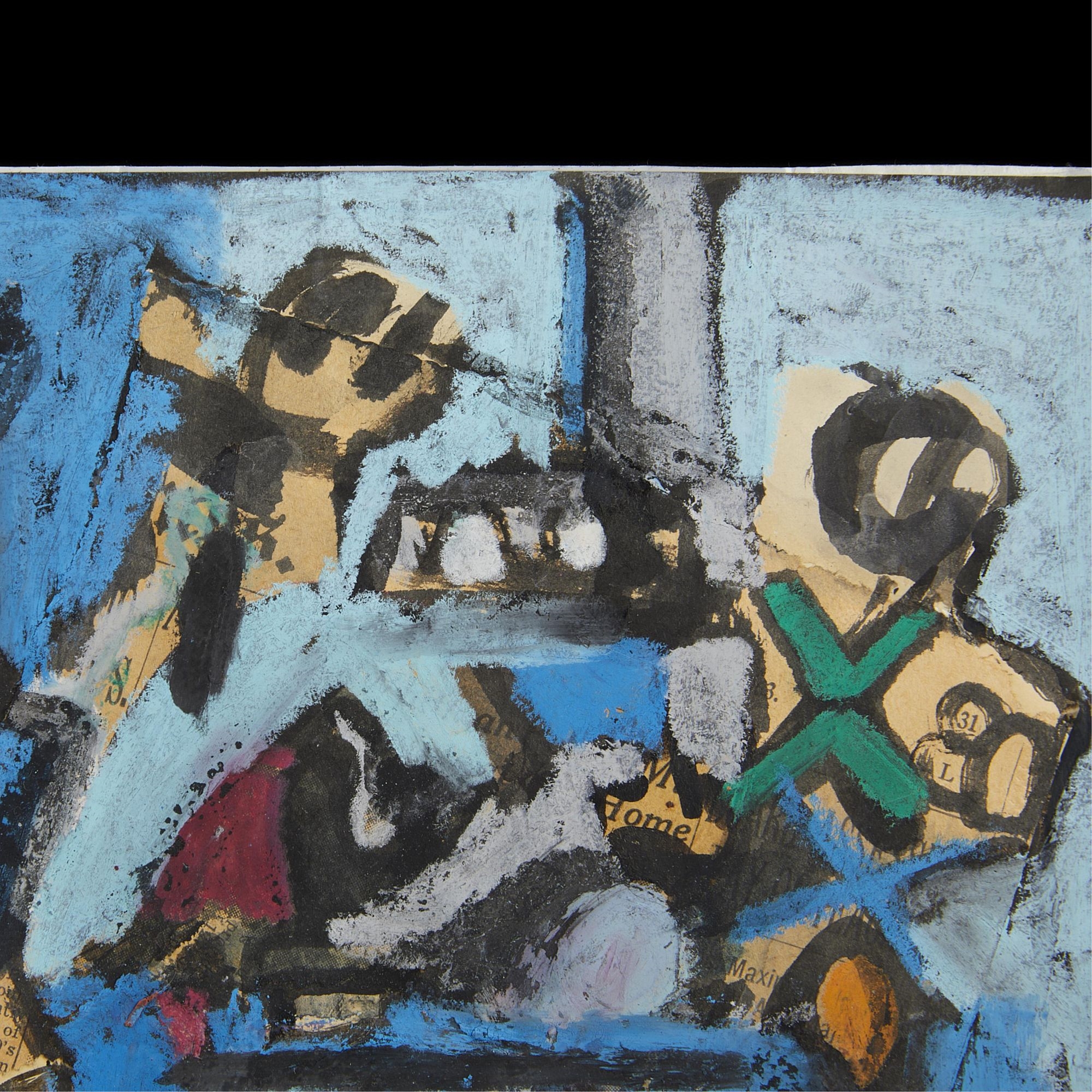 Norris Embry | 2 Norris Embry Abstract Figural Paintings (1966) | MutualArt